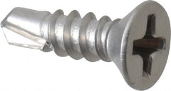 Value Collection - #6, Flat Head, Phillips Drive, 1/2" OAL, #2 Point, Self Drilling Screw - Grade 410 Stainless Steel - Exact Tooling