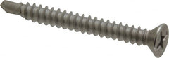 Value Collection - #8, Flat Head, Phillips Drive, 1-1/2" OAL, #2 Point, Self Drilling Screw - Grade 410 Stainless Steel - Exact Tooling