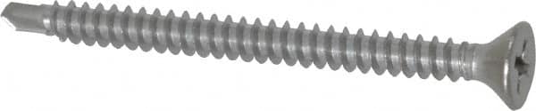 Value Collection - #8, Flat Head, Phillips Drive, 2" OAL, #2 Point, Self Drilling Screw - Grade 410 Stainless Steel - Exact Tooling