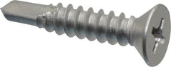 Value Collection - #10, Flat Head, Phillips Drive, 1" OAL, #3 Point, Self Drilling Screw - Grade 410 Stainless Steel - Exact Tooling