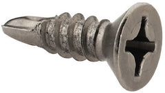 Value Collection - #12, Flat Head, Phillips Drive, 3/4" OAL, #3 Point, Self Drilling Screw - Grade 410 Stainless Steel - Exact Tooling