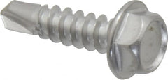Value Collection - #8, Hex Washer Head, Hex Drive, 5/8" Length Under Head, #2 Point, Self Drilling Screw - Grade 410 Stainless Steel - Exact Tooling