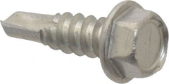 Value Collection - #12, Hex Washer Head, Hex Drive, 3/4" Length Under Head, #3 Point, Self Drilling Screw - Grade 410 Stainless Steel - Exact Tooling