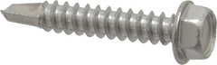 Value Collection - #12, Hex Washer Head, Hex Drive, 1-1/4" Length Under Head, #3 Point, Self Drilling Screw - Grade 410 Stainless Steel - Exact Tooling
