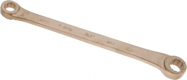 Ampco - 1/2" x 19/32" 12 Point Offset Box Wrench - Double End, 9-1/2" OAL, Aluminum Bronze - Exact Tooling