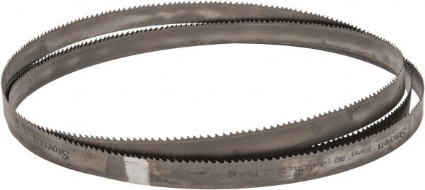 Starrett - 3 to 4 TPI, 15' 8" Long x 1-1/4" Wide x 0.042" Thick, Welded Band Saw Blade - Bi-Metal, Toothed Edge, Modified Tooth Set, Contour Cutting - Exact Tooling