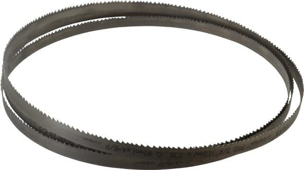 Starrett - 4 to 6 TPI, 11' Long x 3/4" Wide x 0.035" Thick, Welded Band Saw Blade - Bi-Metal, Toothed Edge, Modified Tooth Set, Contour Cutting - Exact Tooling