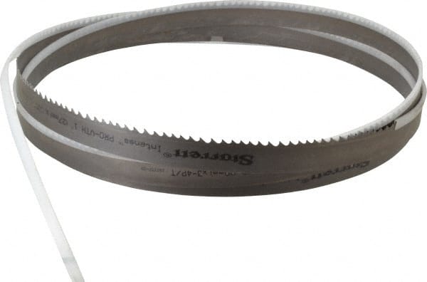 Starrett - 3 to 4 TPI, 11' 6" Long x 1" Wide x 0.035" Thick, Welded Band Saw Blade - Bi-Metal, Toothed Edge, Modified Tooth Set, Contour Cutting - Exact Tooling