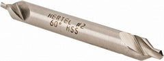 Hertel - #2 Plain Cut 60° Incl Angle High Speed Steel Combo Drill & Countersink - Exact Tooling