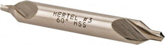 Hertel - #3 Plain Cut 60° Incl Angle High Speed Steel Combo Drill & Countersink - Exact Tooling