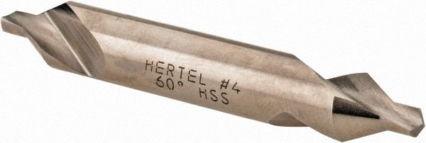 Hertel - #4 Plain Cut 60° Incl Angle High Speed Steel Combo Drill & Countersink - Exact Tooling