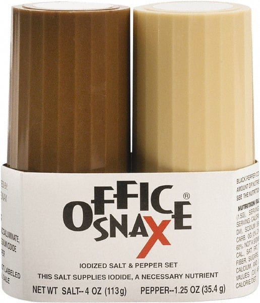 Office Snax - Salt and Pepper Shaker Set - 4 Ounce Salt and 1.5 Ounce Pepper - Exact Tooling