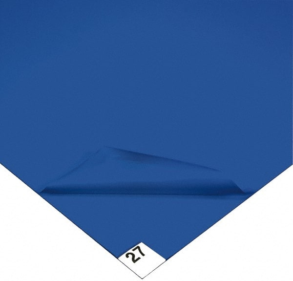 Wearwell - 5' Long x 3' Wide x 1/8" Thick, Dry Environment, Smooth Pattern Clean Room Matting - Tacky Sheets, Blue, 30 Layers per Mat, Series 095 - Exact Tooling