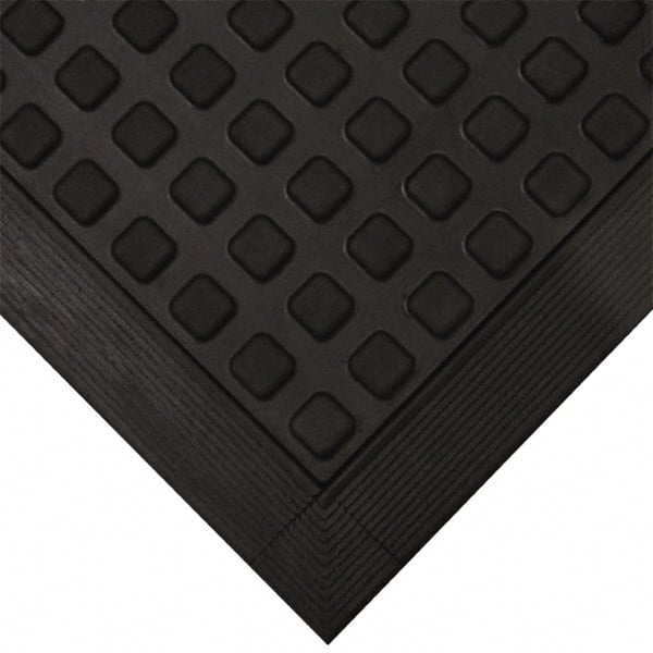 Wearwell - 5' Long x 2' Wide x 5/8" Thick, Anti-Fatigue Modular Matting Tiles - 1 Interlocking Side, Black, For Dry Areas, Series 502 - Exact Tooling