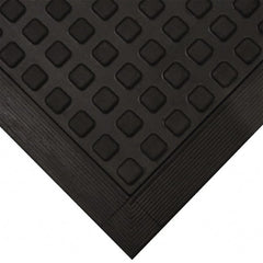 Wearwell - 5' Long x 3' Wide x 5/8" Thick, Anti-Fatigue Modular Matting Tiles - 1 Interlocking Side, Black, For Dry Areas, Series 502 - Exact Tooling