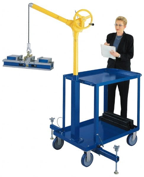 Sky Hook - 500 Lb Load Capacity, Steel Sky Hook Crane - Mobile Cart, Counterweight Required, Not Included - Exact Tooling