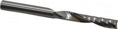 Onsrud - 1/4" Cutting Diam x 1-1/2" Length of Cut, 1 Flute, Upcut Spiral Router Bit - Uncoated, Right Hand Cut, Solid Carbide, 3" OAL x 1/4" Shank Diam, Single Edge, 21° Helix Angle - Exact Tooling