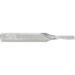 Onsrud - 1/8" Cutting Diam x 1/2" Length of Cut, 1 Flute, Upcut Spiral Router Bit - Uncoated, Right Hand Cut, Solid Carbide, 2" OAL x 1/4" Shank Diam, Single Edge, 21° Helix Angle - Exact Tooling