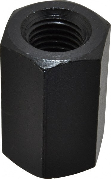 Gibraltar - 7/8-9 UNC, 2-1/4" OAL Steel Standard Coupling Nut - Black Oxide Coated, 1-7/16" Width Across Flats - Exact Tooling