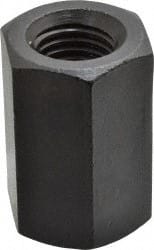 Gibraltar - 1-8 UNC, 2-1/2" OAL Steel Standard Coupling Nut - Black Oxide Coated, 1-5/8" Width Across Flats - Exact Tooling
