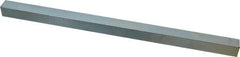 Made in USA - 12" Long x 5/8" High x 5/8" Wide, Zinc-Plated Undersized Key Stock - C1018 Steel - Exact Tooling