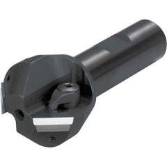 Kyocera - 45° Lead Angle, 1-1/2" Cut Diam, 3/4" Shank Diam, Indexable & Chamfer End Mill - Exact Tooling