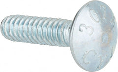 Value Collection - #10-24 UNC 3/4" Length Under Head, Standard Square Neck, Carriage Bolt - Grade 2 Steel, Zinc-Plated Finish - Exact Tooling