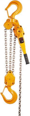Harrington Hoist - 18,000 Lb Lifting Capacity, 5' Lift Height, Lever Hoist - Made from Chain, 78 Lb Avg Pull to Lift Rated Load, 3 Chains - Exact Tooling