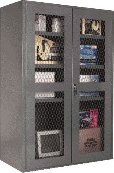 Durham - 4 Shelf Visible Storage Cabinet - Steel, 36" Wide x 18" Deep x 72" High, Gray - Exact Tooling