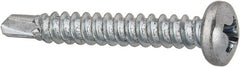 Value Collection - #6, Pan Head, Phillips Drive, 1" Length Under Head, #2 Point, Self Drilling Screw - Grade 1016-1024 Steel, Zinc-Plated Finish - Exact Tooling