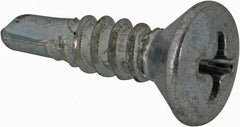 Value Collection - #10, Oval Head, Phillips Drive, 3/4" OAL, #2 Point, Self Drilling Screw - Grade 1016-1024 Steel, Zinc-Plated Finish - Exact Tooling