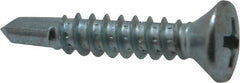 Value Collection - #10, Oval Head, Phillips Drive, 1" OAL, #2 Point, Self Drilling Screw - Grade 1016-1024 Steel, Zinc-Plated Finish - Exact Tooling