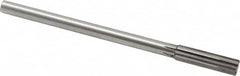 Made in USA - 0.521" Carbide-Tipped 6 Flute Chucking Reamer - Straight Flute, 7/16" Straight Shank, 2" Flute Length, 8" OAL - Exact Tooling
