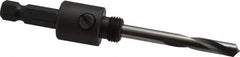 Starrett - 9/16 to 1-3/16" Tool Diam Compatibility, Straight Shank, Carbide-Tipped Integral Pilot Drill, Hole Cutting Tool Arbor - 3/8" Min Chuck, Hex Shank Cross Section, Threaded Shank Attachment, For SH, DH, CT & D Hole Saws - Exact Tooling