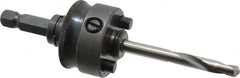 Starrett - 1-1/4 to 8-9/32" Tool Diam Compatibility, Straight Shank, Carbide-Tipped Integral Pilot Drill, Hole Cutting Tool Arbor - 3/8" Min Chuck, Hex Shank Cross Section, Threaded Shank Attachment, For SH, DH, CT & D Hole Saws - Exact Tooling