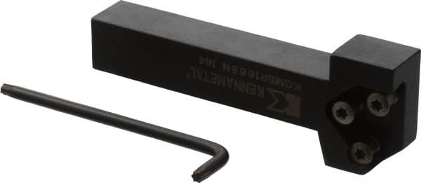 Kennametal - External Thread, 152.4mm OAL, Right Hand Indexable Grooving Cutoff Toolholder - 25.4mm Shank Height x 25.4mm Shank Width, KGMS Toolholder Style, Series A4 - Exact Tooling