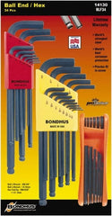Bondhus - Hex Key Sets - MP.050-3/8/1.5-1MM TRIPLE PK L-WRNCHS ST - Exact Tooling