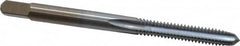 Made in USA - #8-32 UNC 2B 4 Flute Chrome Finish High Speed Steel Straight Flute Standard Hand Tap - Plug, Right Hand Thread, 2-1/8" OAL, 3/4" Thread Length, H3 Limit, Oversize - Exact Tooling