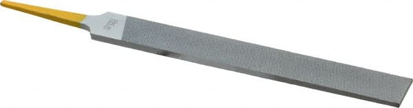 PFERD - 6" Swiss Pattern Hand File - Double Cut, 5/8" Width Diam x 5/32" Thick, With Tang - Exact Tooling