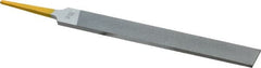 PFERD - 6" Swiss Pattern Hand File - Double Cut, 5/8" Width Diam x 5/32" Thick, With Tang - Exact Tooling
