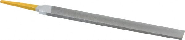 PFERD - 8" Swiss Pattern Hand File - Double Cut, 25/32" Width Diam x 7/32" Thick, With Tang - Exact Tooling