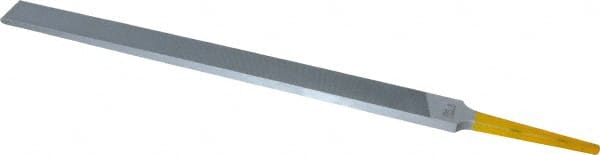 PFERD - 8" Swiss Pattern Regular Pillar File - Double Cut, 9/16" Width Diam x 7/32" Thick, With Tang - Exact Tooling