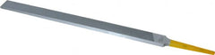 PFERD - 8" Swiss Pattern Regular Pillar File - Double Cut, 9/16" Width Diam x 7/32" Thick, With Tang - Exact Tooling