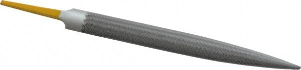 PFERD - 6" Swiss Pattern Half Round File - 9/32" Width Diam x 5/32" Thick, With Tang - Exact Tooling