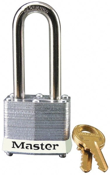 Master Lock - Keyed Alike Retaining Key Conductive Lockout Padlock - 2" Shackle Clearance, 9/32" Shackle Diam, 1-1/4" Body Height x 1-9/16" Body Width, White, 4 Pins - Exact Tooling