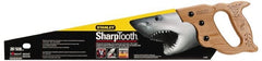 Stanley - 20" Steel Blade Handsaw - Hardwood Handle, Wood D Style, 24-1/2" OAL - Exact Tooling
