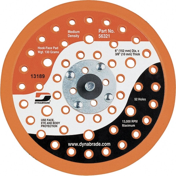 Dynabrade - 6" Diam Disc Backing Vacuum Replacement Pad - Medium Density, 13,000 RPM - Exact Tooling
