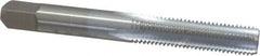 Made in USA - 5/16-24 UNF 3B 4 Flute Chrome Finish High Speed Steel Straight Flute Standard Hand Tap - Bottoming, Right Hand Thread, 2-23/32" OAL, 1-1/8" Thread Length, H3 Limit, Oversize - Exact Tooling