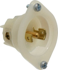 Leviton - 125/250 VAC, 15 Amp, ML-3P NEMA, Ungrounded Inlet - 3 Poles, 3 Wire, Male End, White, Steel - Exact Tooling
