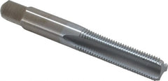 Made in USA - 3/8-24 UNF 3B 3 Flute Chrome Finish High Speed Steel Straight Flute Standard Hand Tap - Bottoming, Right Hand Thread, 2-15/16" OAL, 1-1/4" Thread Length, H3 Limit, Oversize - Exact Tooling